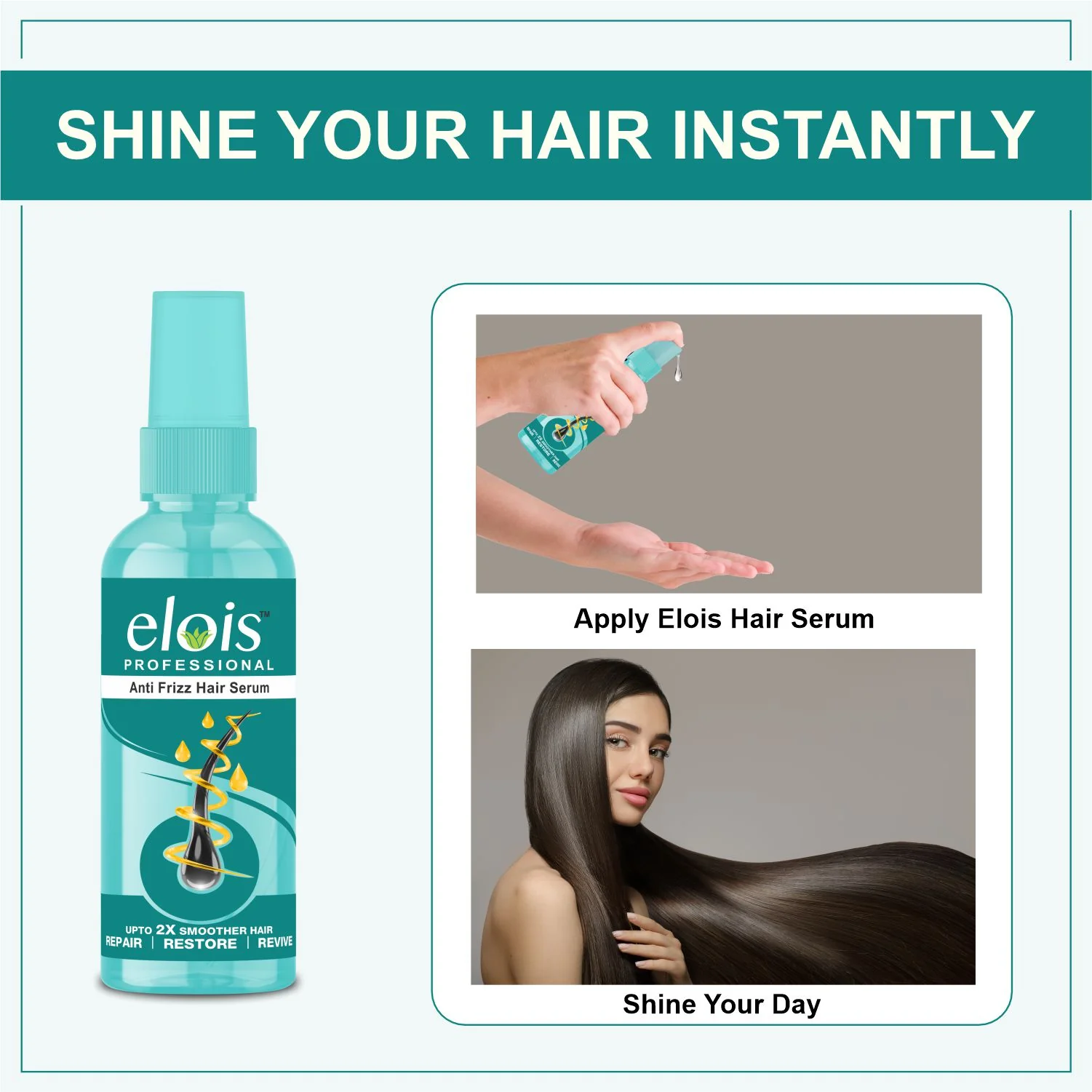 Elois Professional Hair Serum for Frizzy Hair with Keratin | 45ml & 100ml | Pack of 1 & Pack of 2 - Image 5