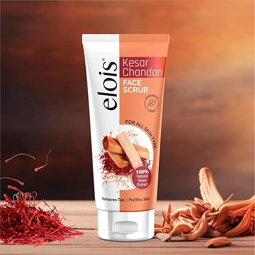 Elois Kesar Chandan Face Scrub for Tan Removal, Smooth & Glowing Skin | 100g - Image 3