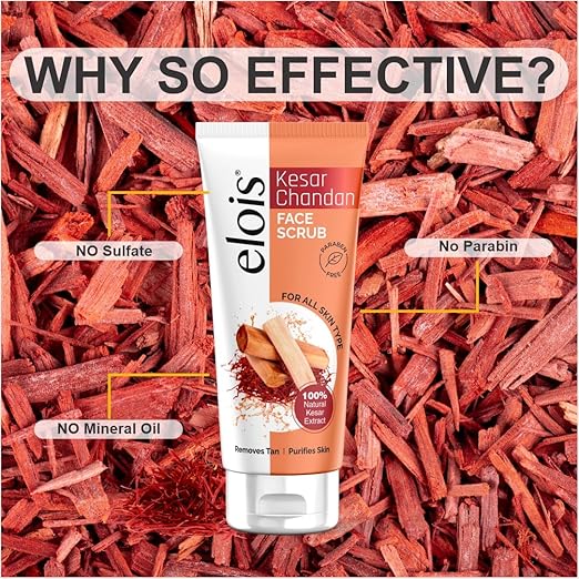Elois Kesar Chandan Face Scrub for Tan Removal, Smooth & Glowing Skin | 100g - Image 6