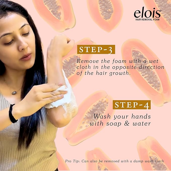 Elois Hair Removal Foam Spray for Women 200ml with Papaya Extract (Pack of 1 & 2) - Image 6