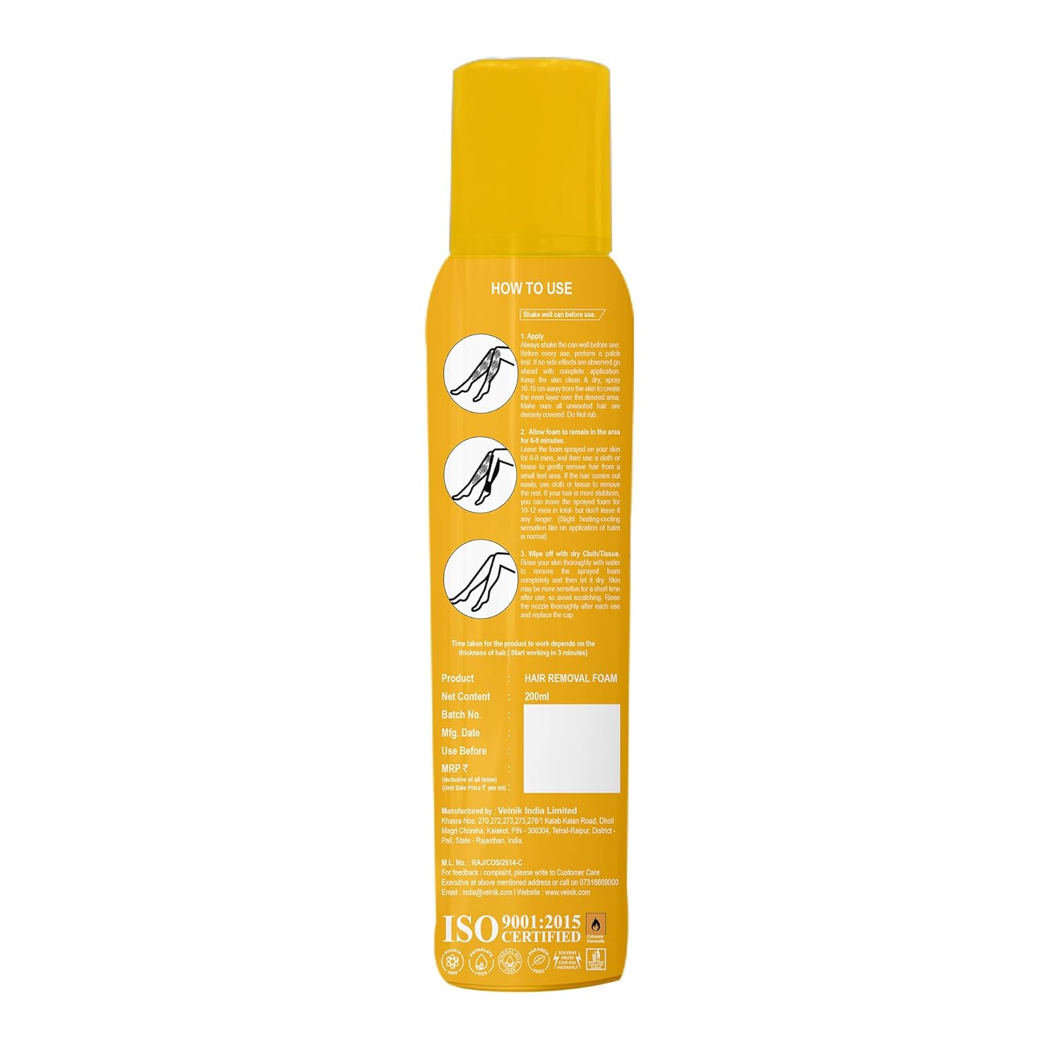 Elois Hair Removal Foam Spray for Women 200ml with Papaya Extract (Pack of 1 & 2) - Image 2