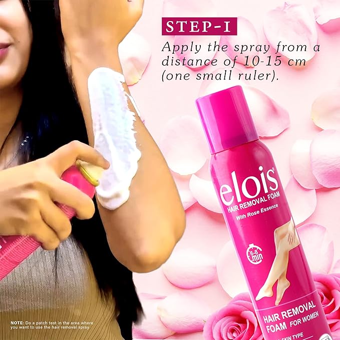 Elois Hair Removal Foam Spray for Women with Rose Extract 200ml (Pack of 1 & 2) - Image 8