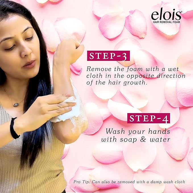 Elois Hair Removal Foam Spray for Women with Rose Extract 200ml (Pack of 1 & 2) - Image 6