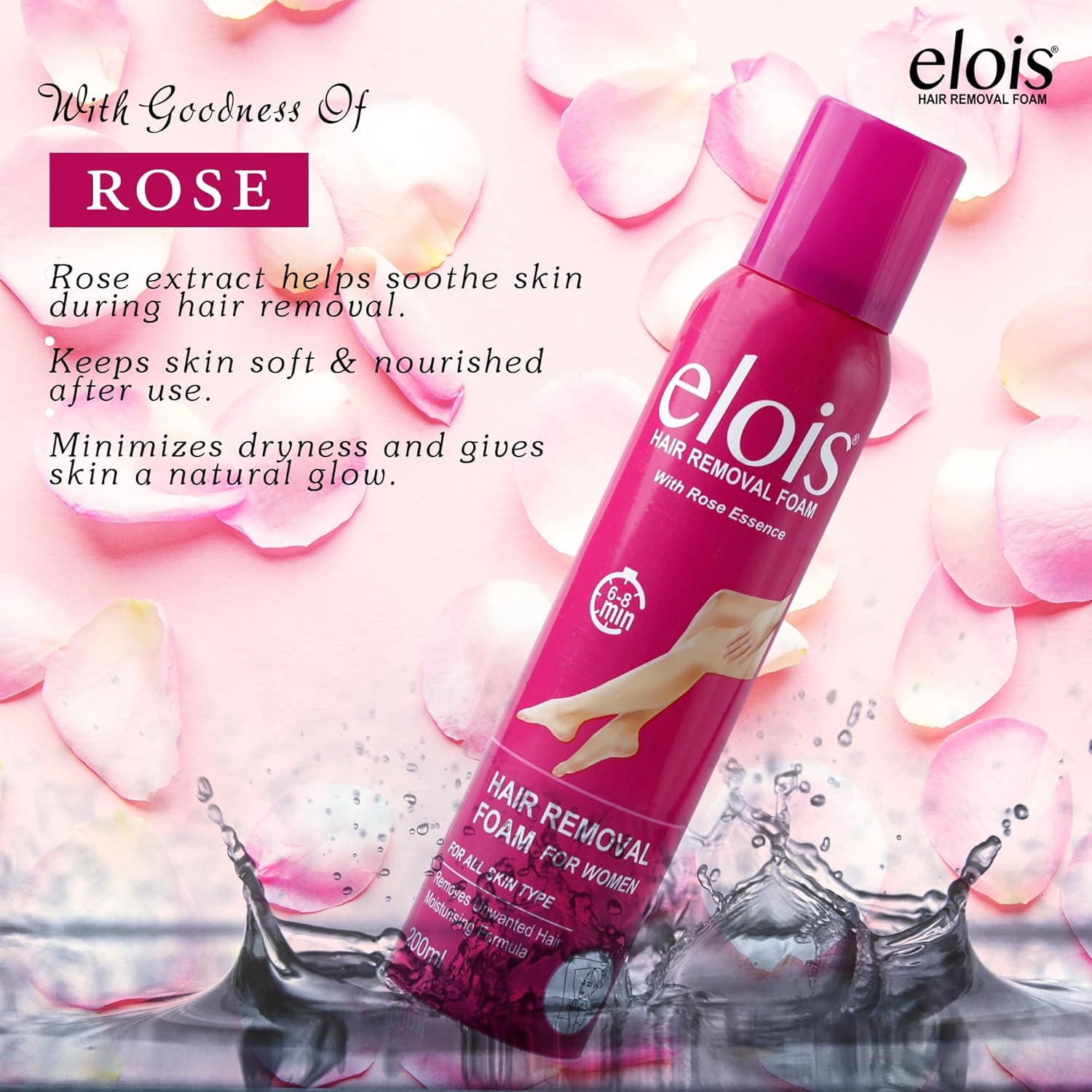 Elois Hair Removal Foam Spray for Women with Rose Extract 200ml (Pack of 1 & 2) - Image 5