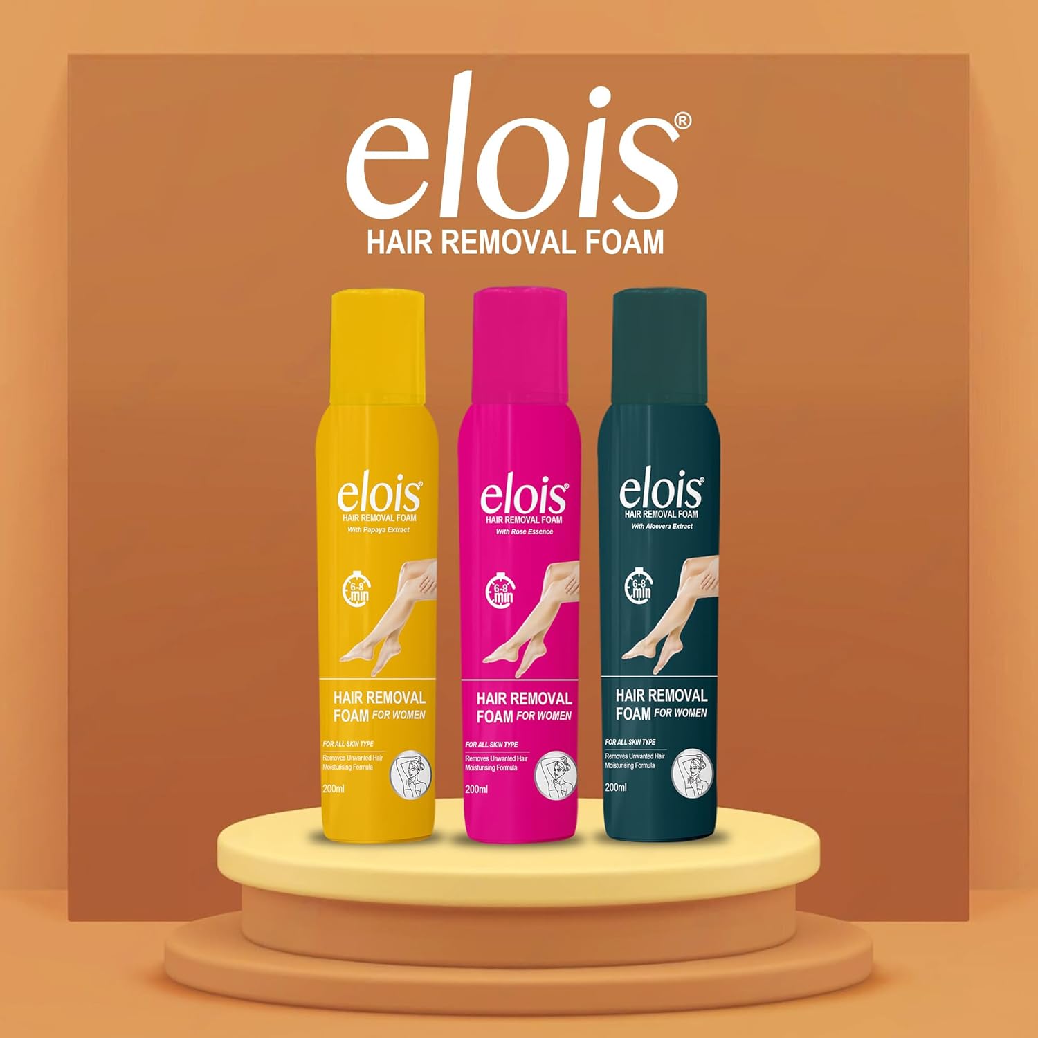 Elois Hair Removal Foam Spray for Women with Rose Extract 200ml (Pack of 1 & 2) - Image 9