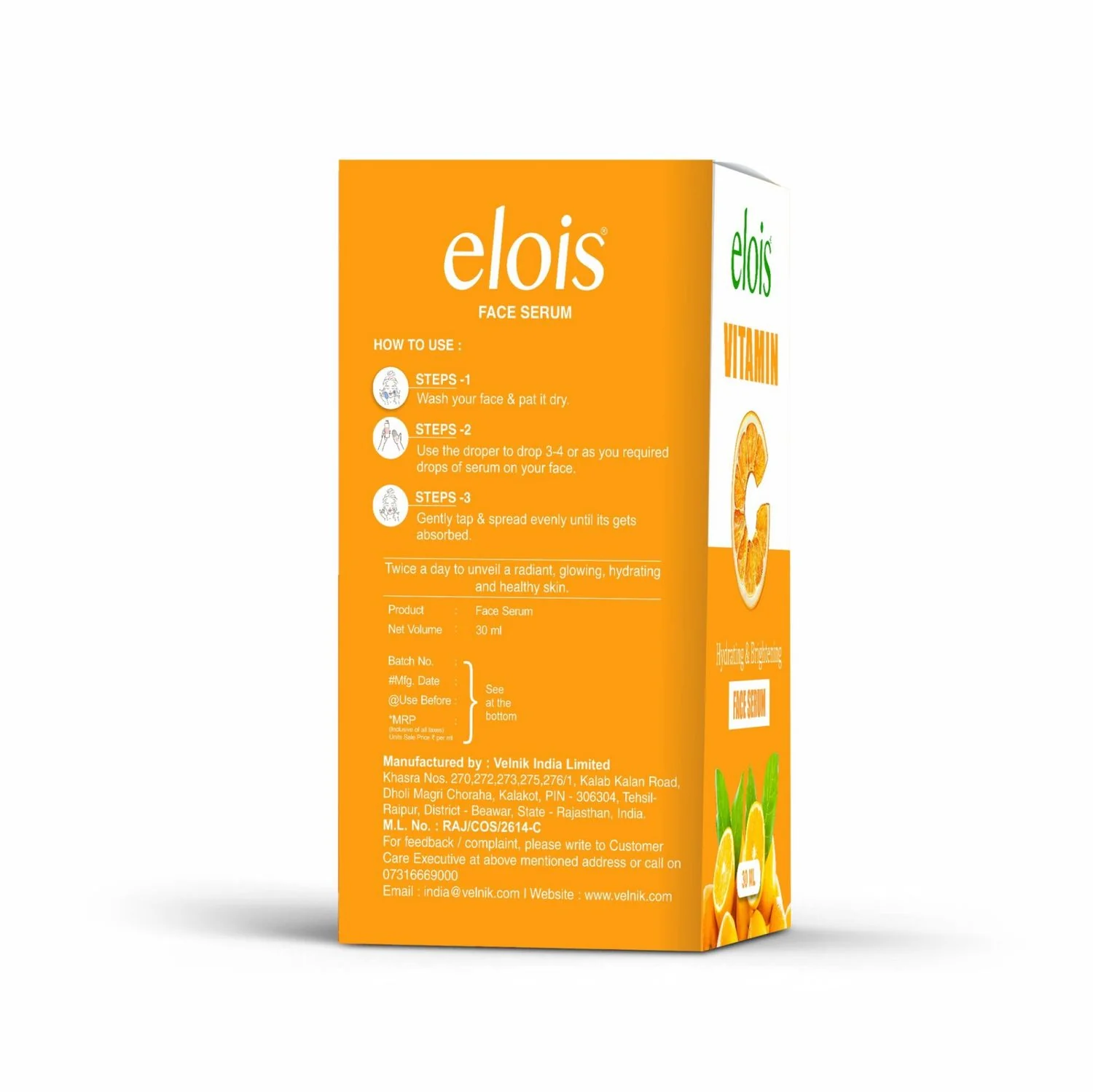 Elois Vitamin C Face Serum | Brightening Face Serum | 30 ml | 30 g - Image 2