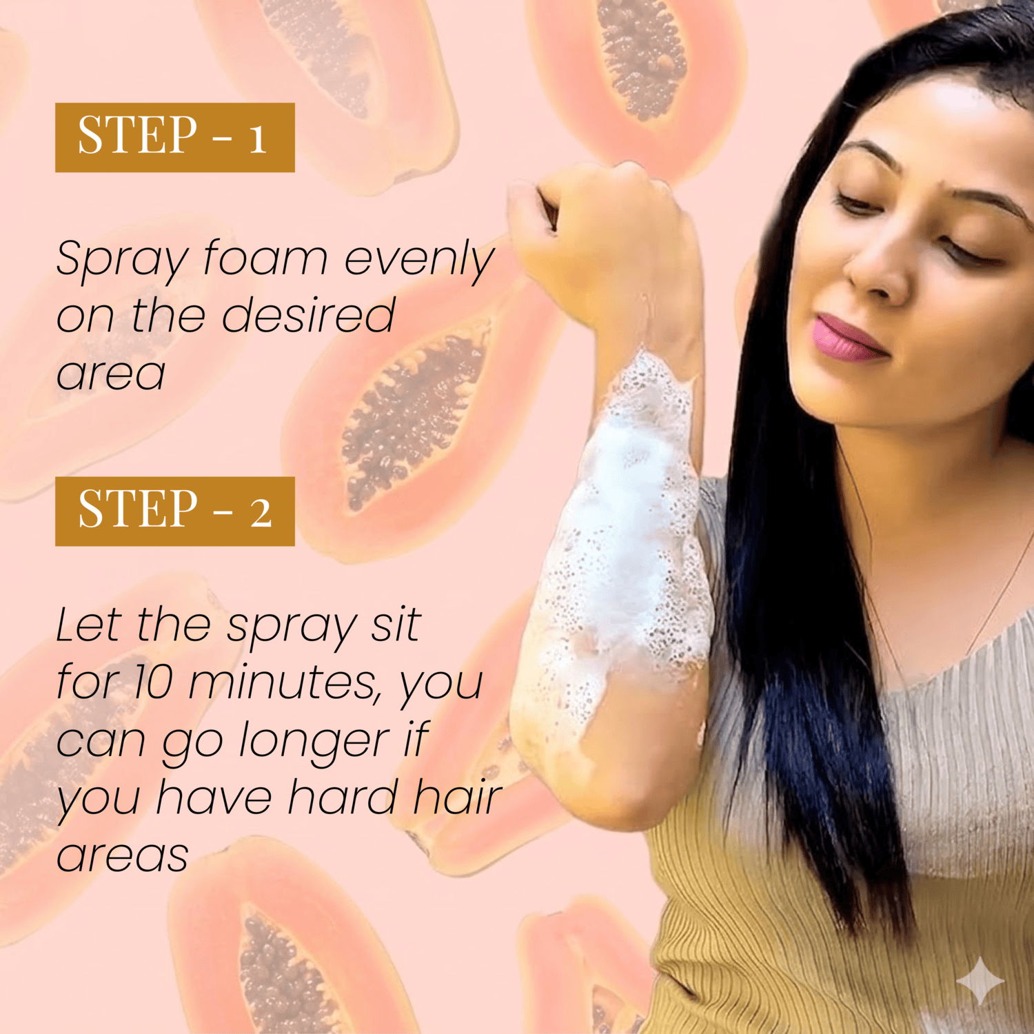 Elois Hair Removal Foam Spray for Women 200ml with Papaya Extract (Pack of 1 & 2) - Image 5