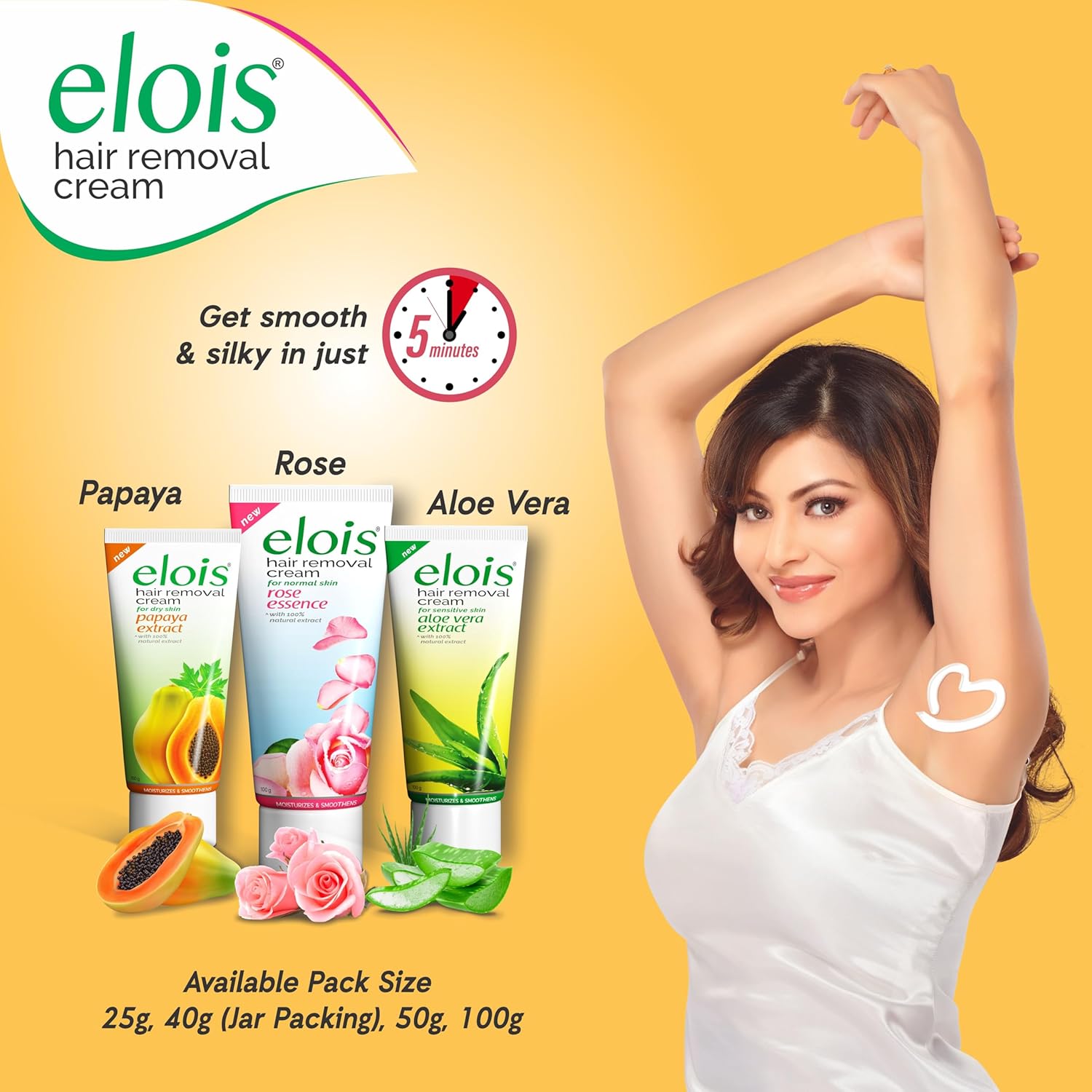 Elois Papaya Hair Removing Cream for Dry Skin | Hair Removal Cream for Legs, Arms, Underarms, Bikini Area & Private Parts – 100g - Image 5