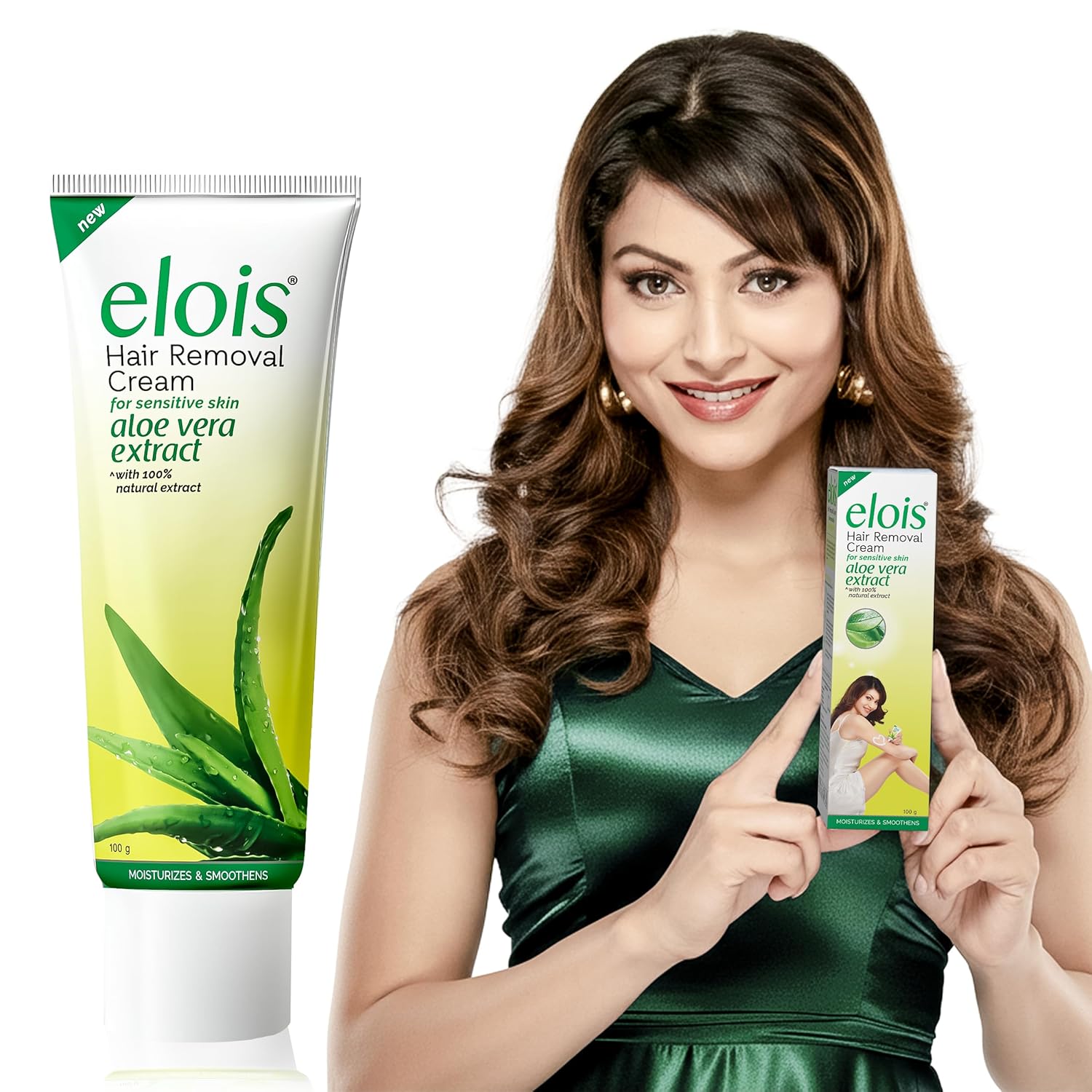 Elois Hair Removal Cream for Sensitive Skin with Aloe Vera Essence | Hair Remover Cream for Women & Girls | Legs, Arms & Underarms | 100g (Pack of 2) - Image 2