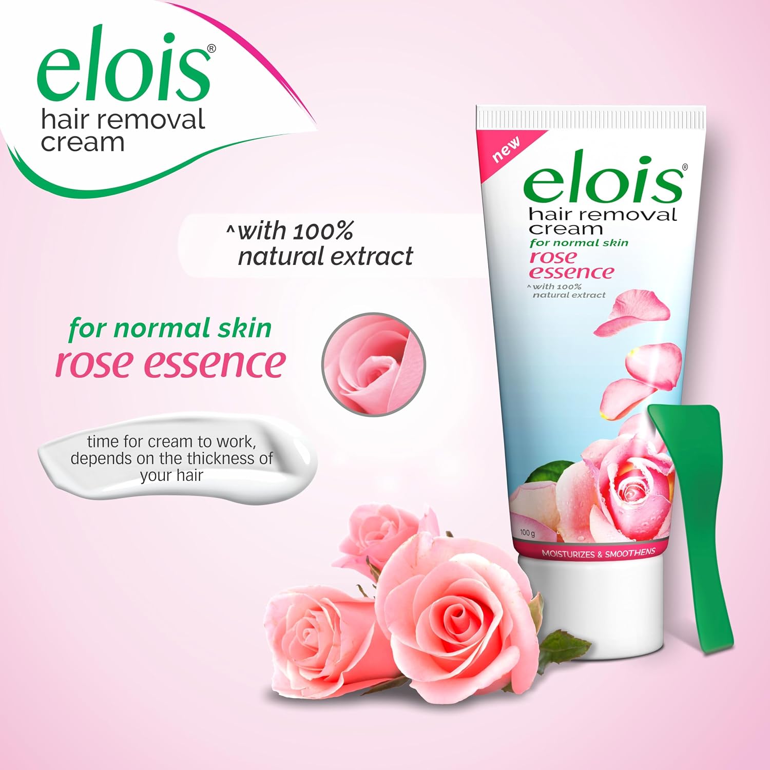 Elois Hair Removal Cream with Rose Essence | Hair Removal Cream for Private Parts & Body | Women & Girls | Pack of 2 (100g Each) - Image 3