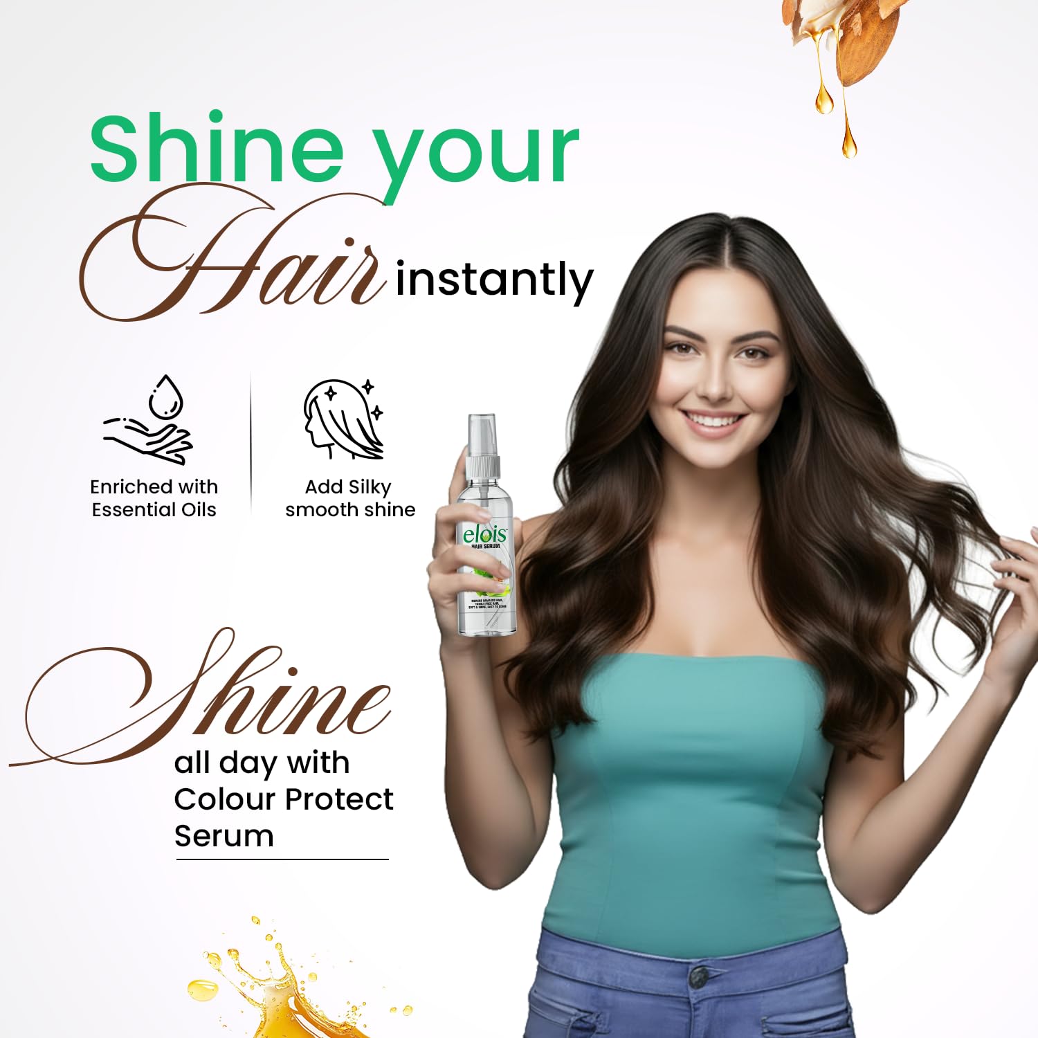 Elois Aloe Vera Hair Smoothing Serum for Frizz Control with Keratin – 45ml & 100ml - Image 3