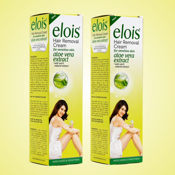 Elois Hair Removal Cream for Sensitive Skin with Aloe Vera Essence | Hair Remover Cream for Women & Girls | Legs, Arms & Underarms | 100g (Pack of 2)