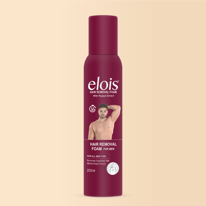 Elois Hair Removal Foam Spray for Men with Papaya Extract 200ml (Pack of 1 & 2)