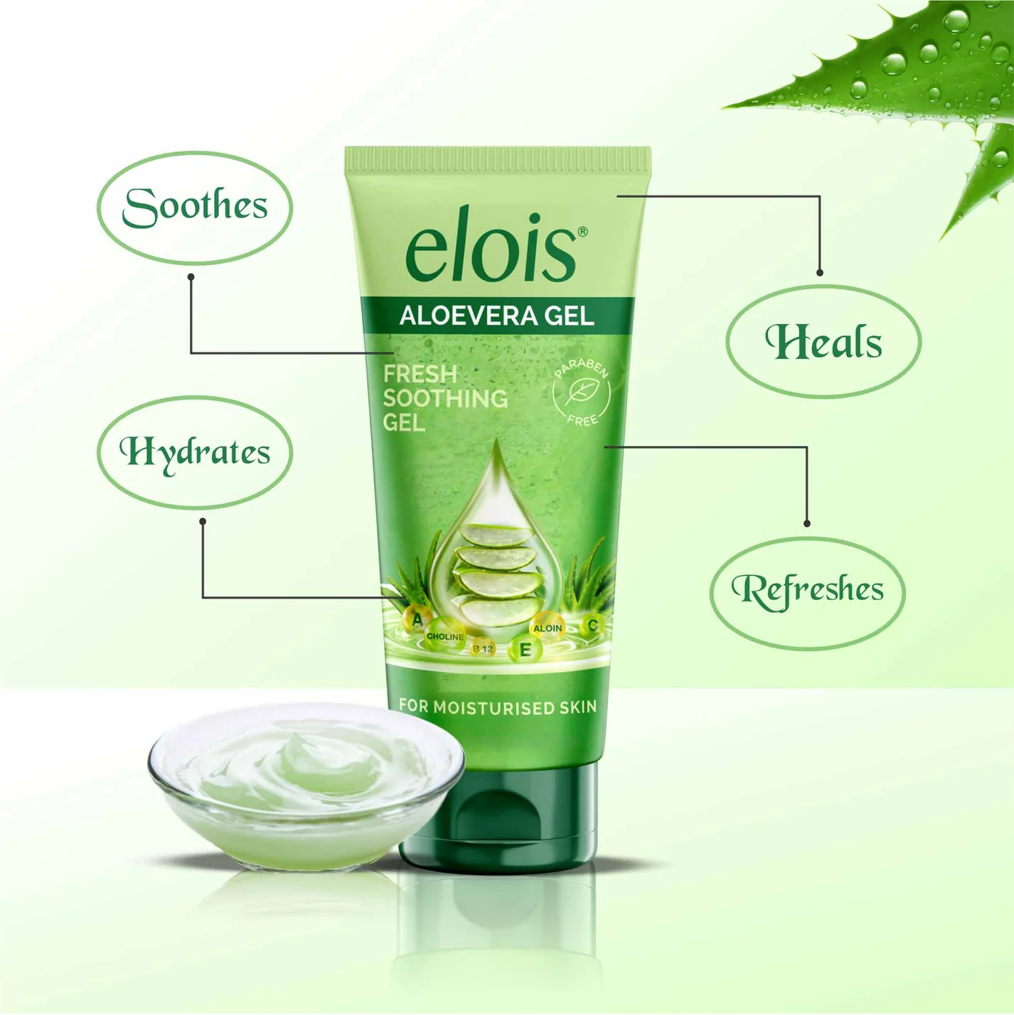 Elois Aloe Vera Gel for Face, Skin & Hair with Vitamin E | Fresh Soothing Gel Moisturizer | Non-Greasy Daily Hydration | 100ml - Image 4