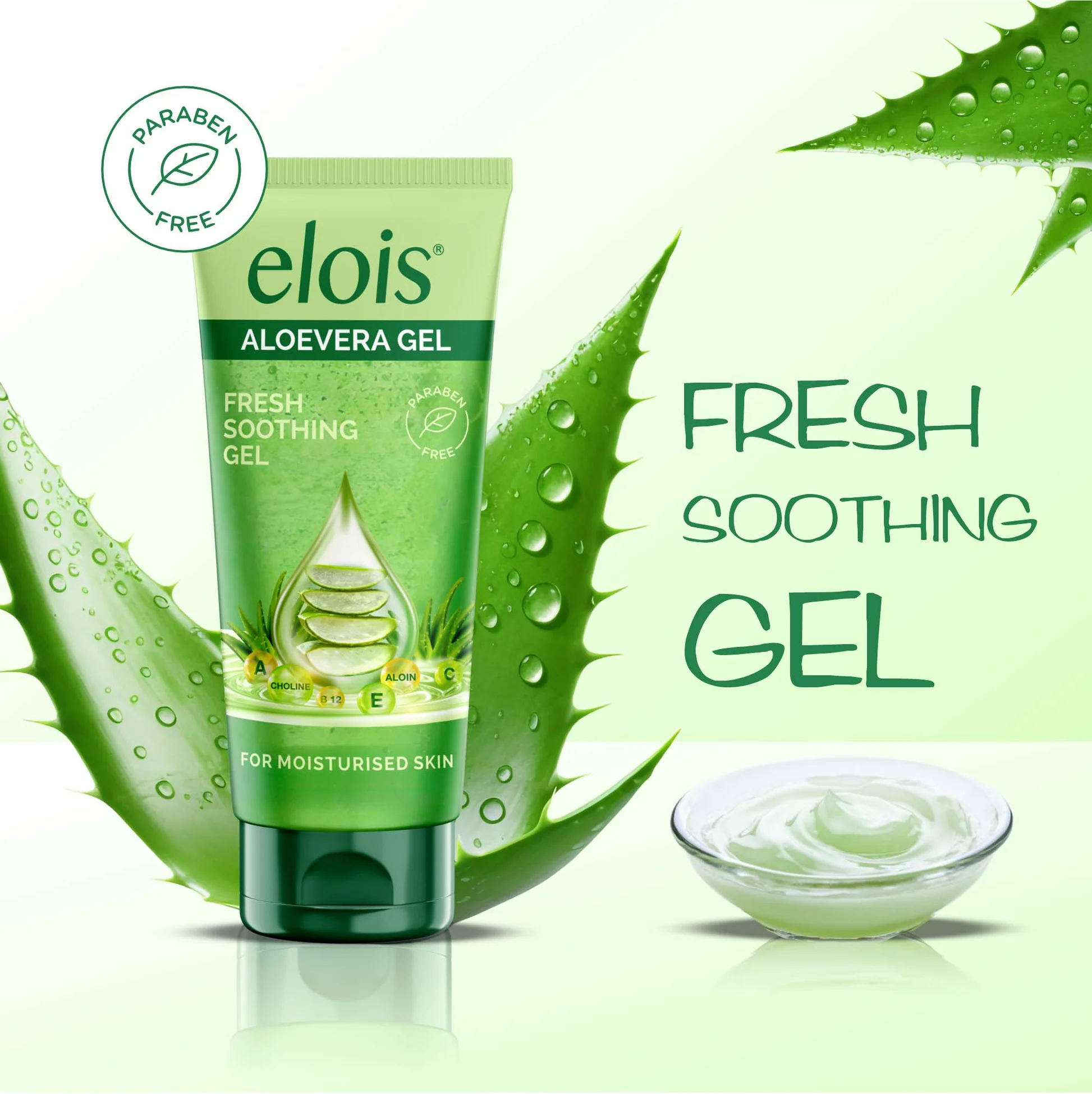 Elois Aloe Vera Gel for Face, Skin & Hair with Vitamin E | Fresh Soothing Gel Moisturizer | Non-Greasy Daily Hydration | 100ml - Image 2